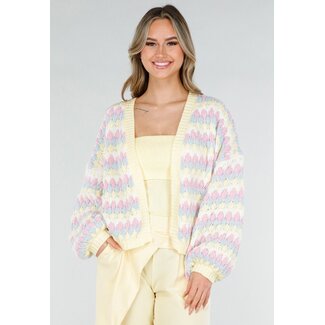 Pastellfarbene Strickjacke