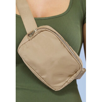 Verstellbare Gürteltasche in Taupe