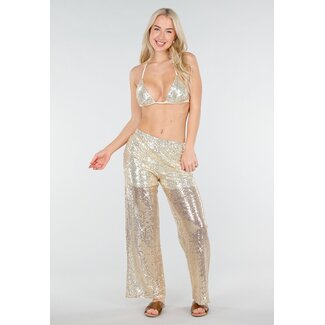 Goldenes Pailletten-Set mit Triangel-Top