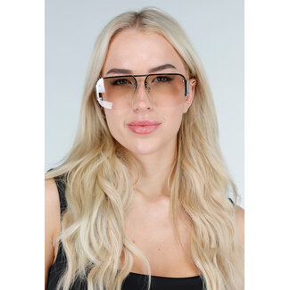 Silberfarbene Aviator-Sonnenbrille