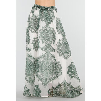 Grüner Maxirock mit Print