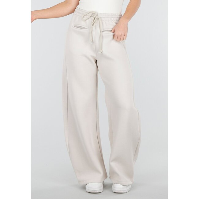 Beige Jogginghose mit Kordelzug