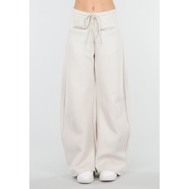 Beige Jogginghose mit Kordelzug und Stretch