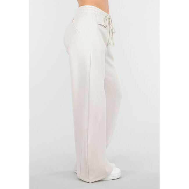Beige Jogginghose mit Kordelzug und Stretch