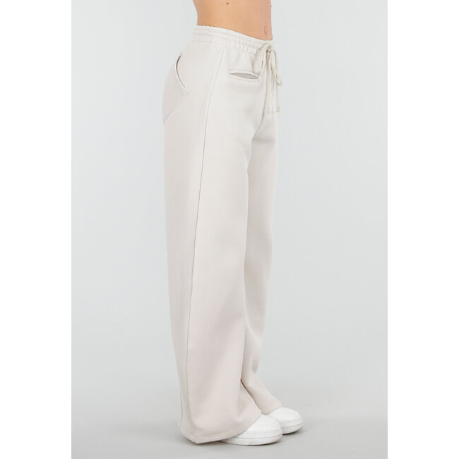 Beige Jogginghose mit Kordelzug und Stretch
