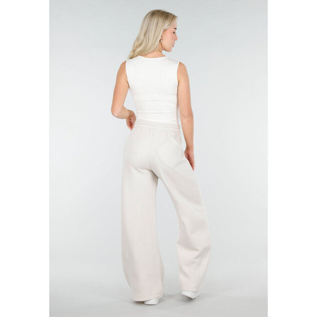 Beige Jogginghose mit Kordelzug und Stretch