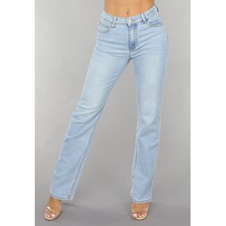 Redial Jeans Hellblaue Mid Waist Straight Leg Jeans