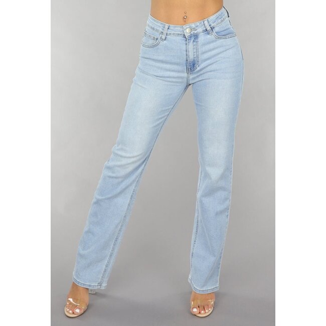 Redial Jeans Hellblaue Mid Waist Straight Leg Jeans
