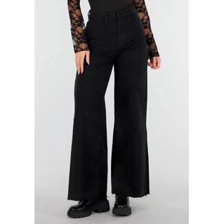 Redial Jeans Schwarze Stretchjeans mit weitem Bein