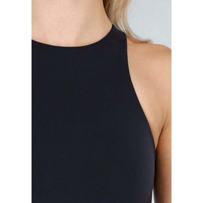 Schwarzer Basic Stretch Body ohne Ärmel