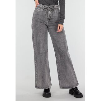 Redial Jeans Graue Stretch-Jeans mit weitem Bein