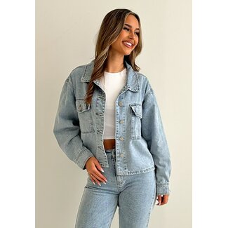 Redial Jeans Denim-Bluse mit Waschung und Brusttaschen