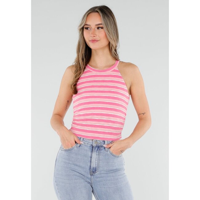 Pink gestreiftes Padded Top