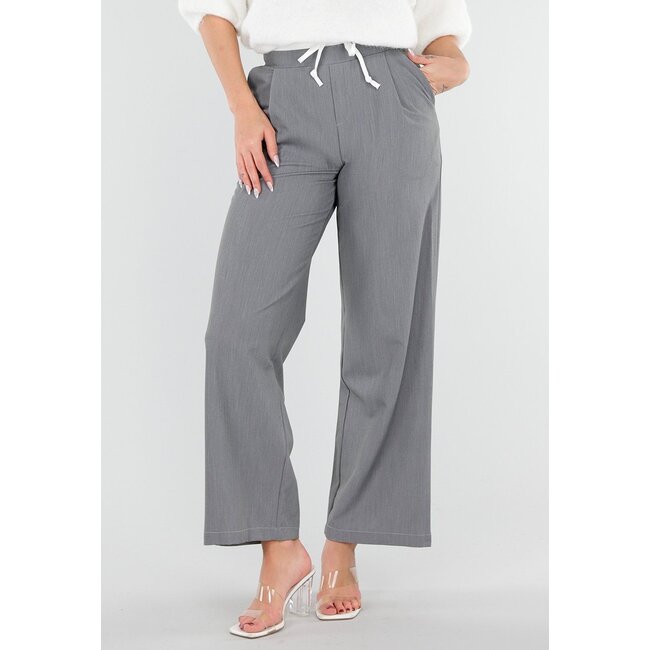 Graue Hose mit Stretch und Kordelzug in der Taille