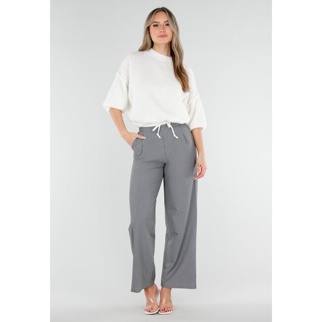 Graue Hose mit Stretch und Kordelzug in der Taille