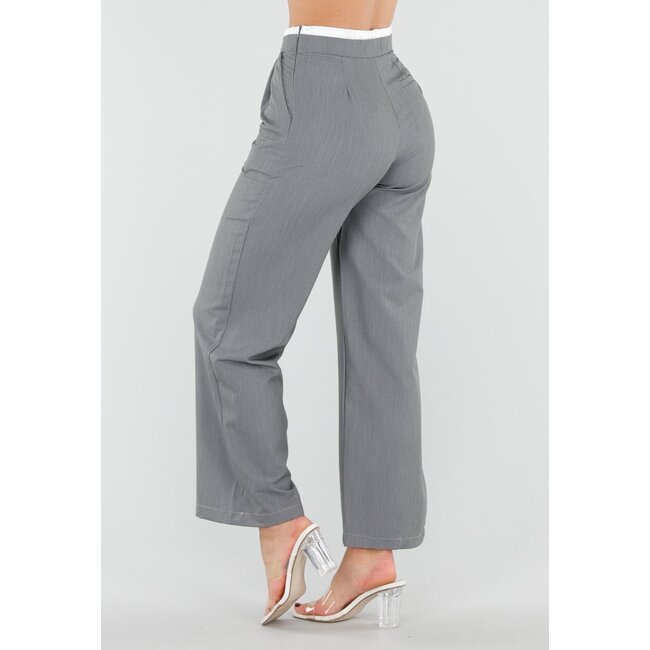 Graue Hose mit Stretch und Kordelzug in der Taille
