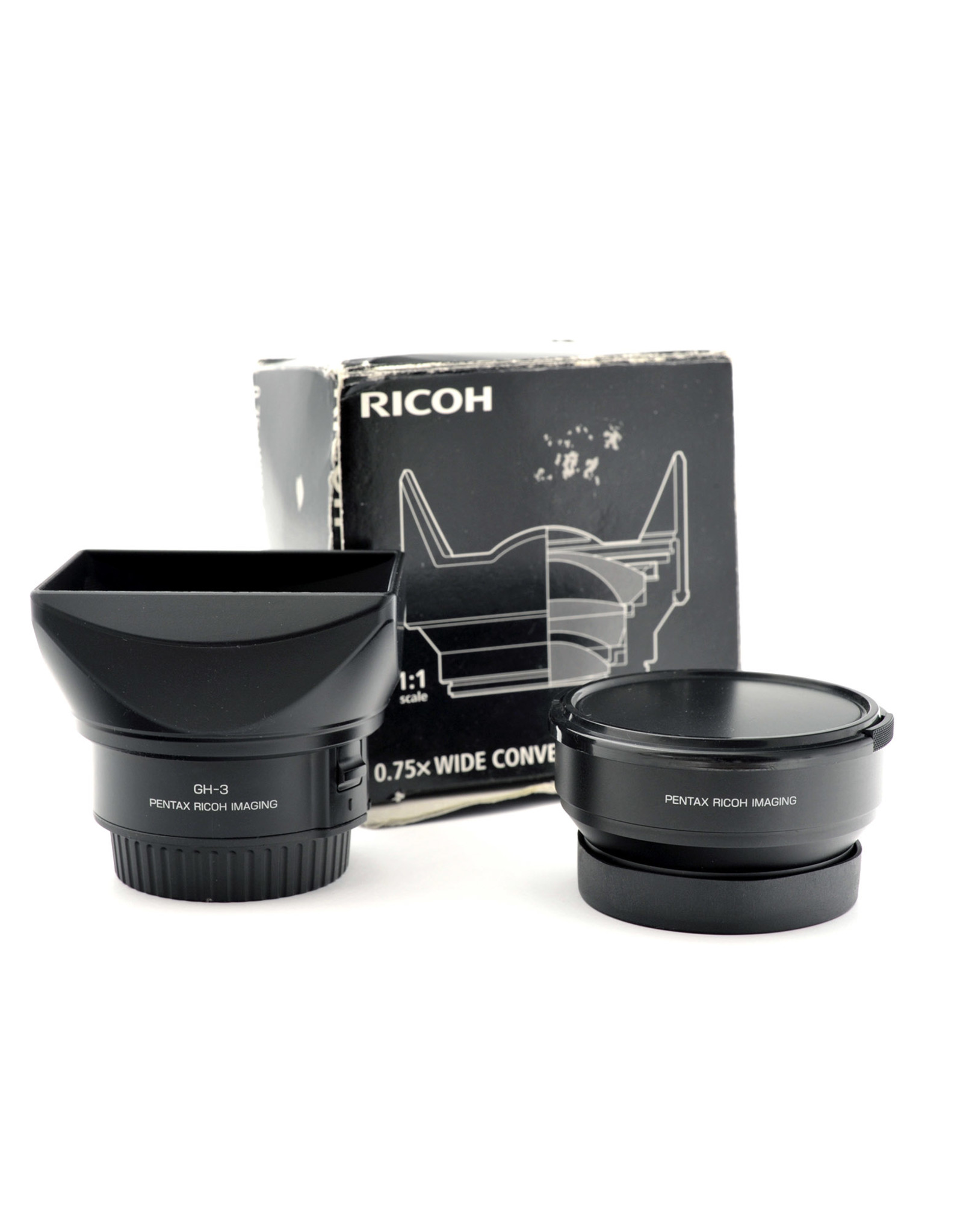 Ricoh Ricoh GW-3 0.75x Wide Conversion Lens +  GH-3 Hood & Adapter   AP1081402