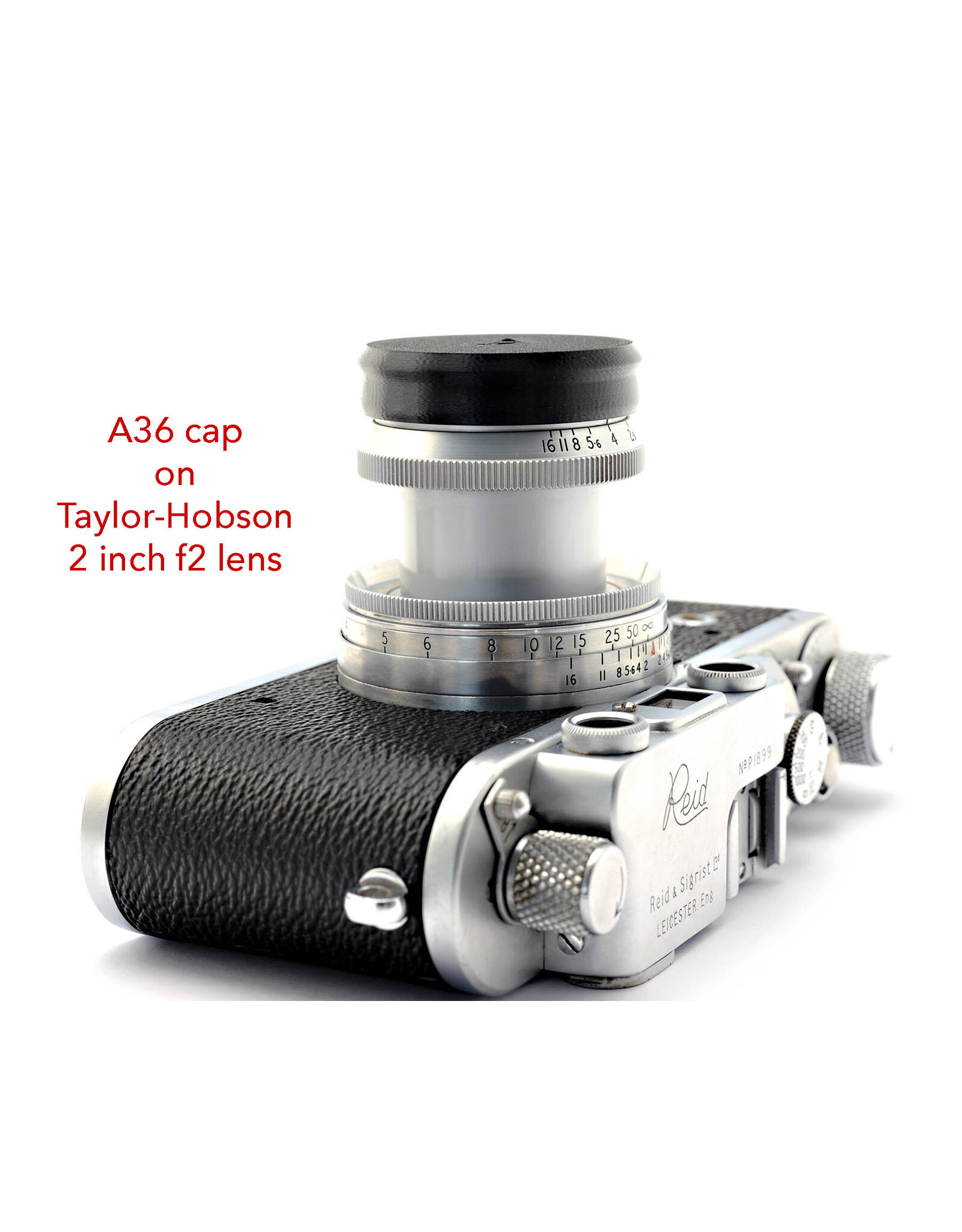 Aperture Aperture Cap - A36 push on front lens cap (fits Leica lenses with an A36 filter size - 3D printed in black finish)