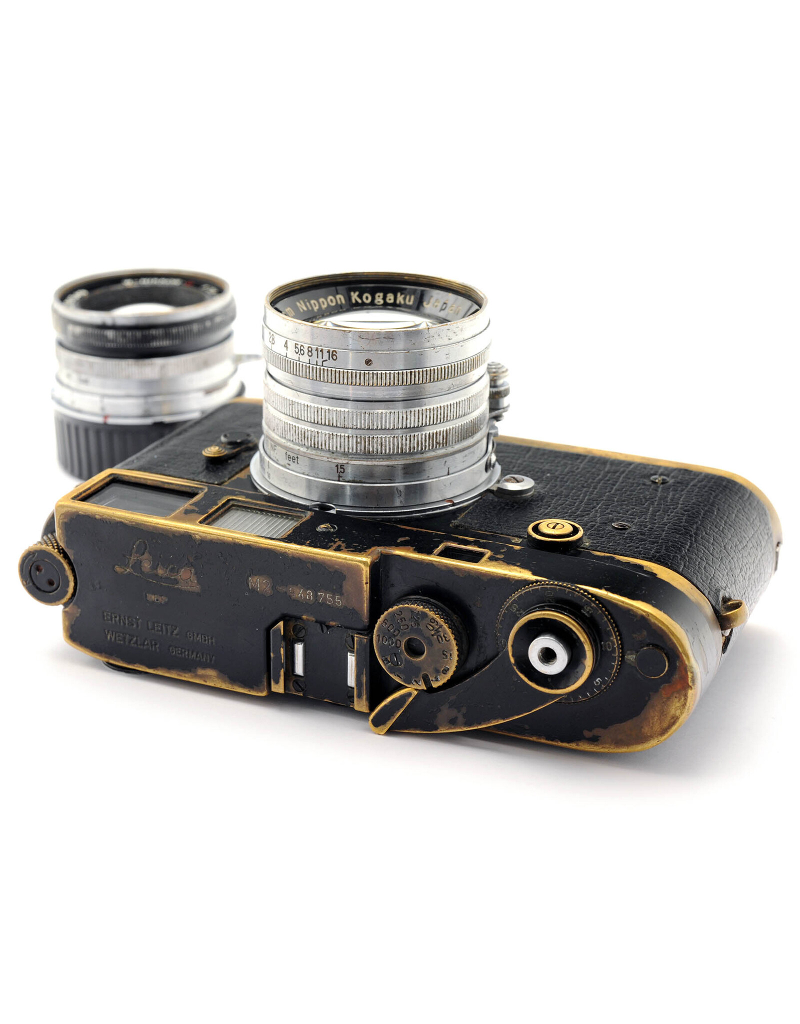 Leica Leica M2 Black Paint (1st batch with button release)  with Nikon 3.5cm f1.8 W-Nikkor-C & Nikon 5cm f1.4 Nikkor-S.C  (both lenses are in the rare L39 screw mount)  ALC159901