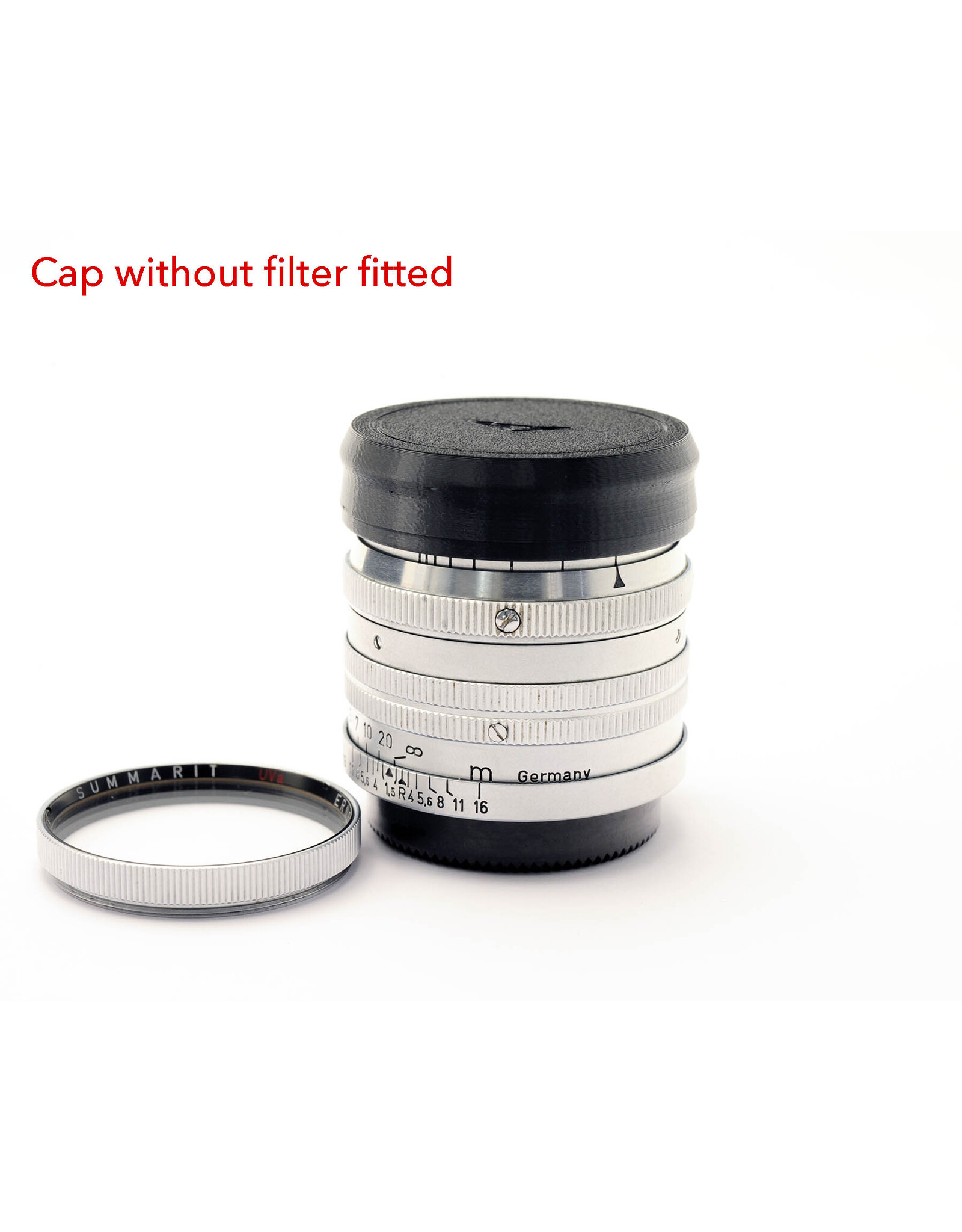 Aperture Summarit front lens cap (fits Leica 5cm/50mm f1.5 Summarit lens - 3D printed in black finish)