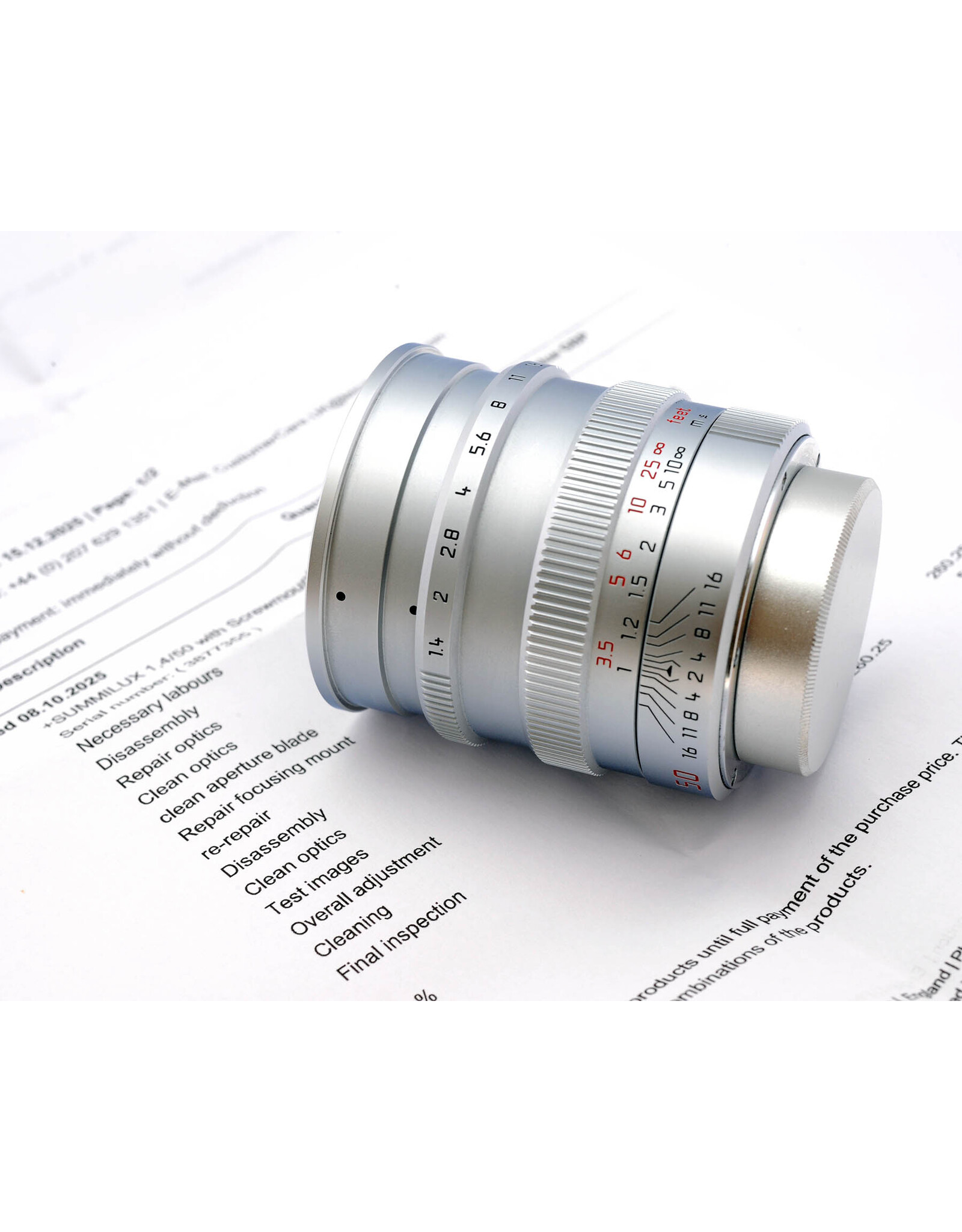 Leica Leica 50mm f1.4 Summilux-M Silver L39 Screw Mount    A6021601