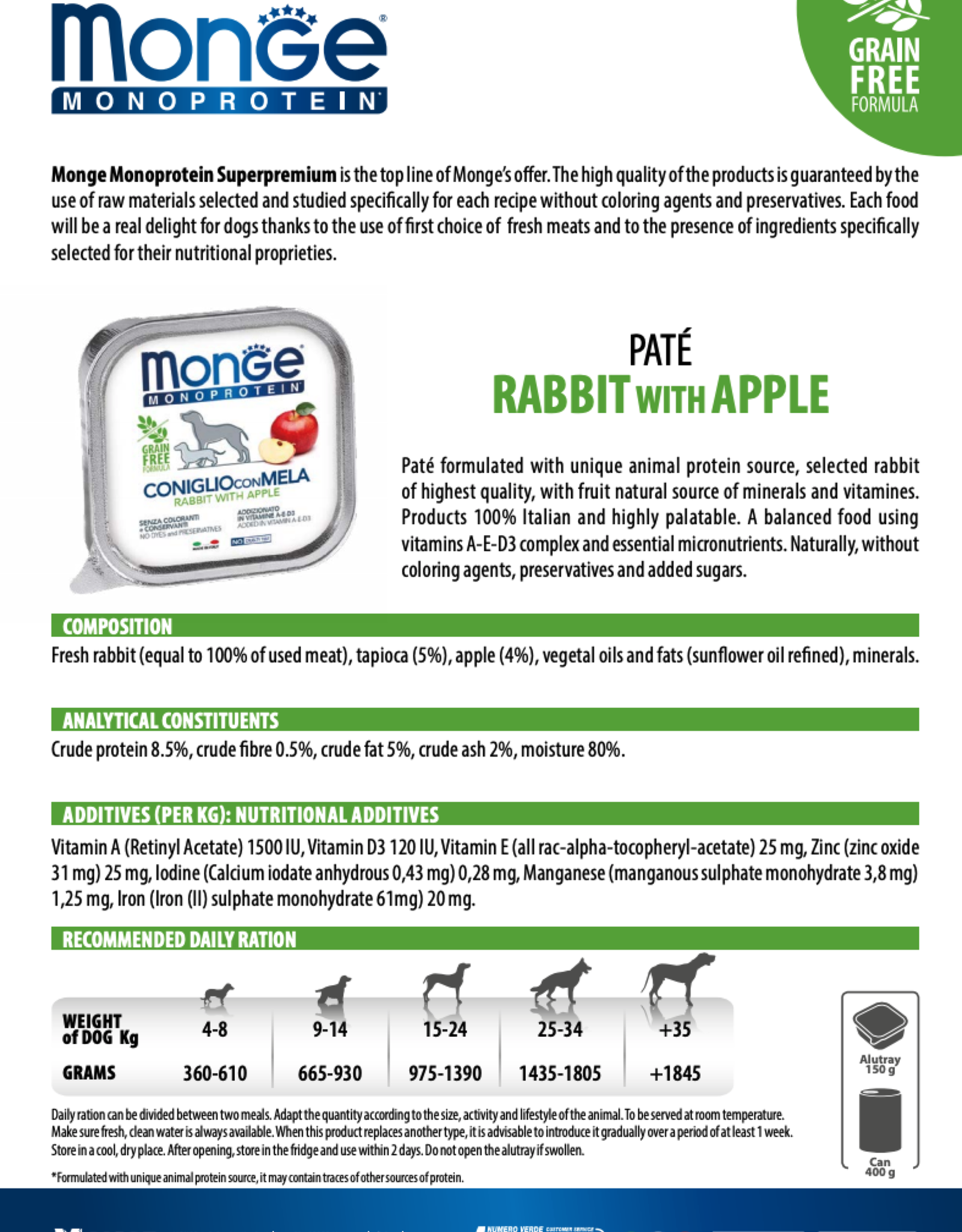 Monge Wet Rabbit with apple