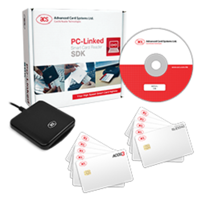 ACS ACS ACR39U Smart Card Reader SDK with 20 Smart Cards, The kit configuration explicitly includes 20 smart