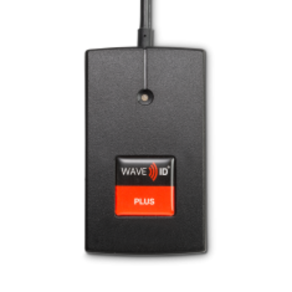 RF IDEAS RDR-80081AK9 | WAVE ID Plus Enroll w/ iCLASS ID Black 5v USB pwr tap RS232 Reader