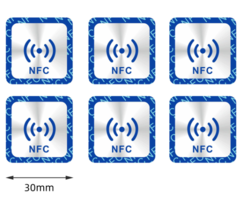 RISolutions NTAG 213 Sticker vierkant met NFC Markering