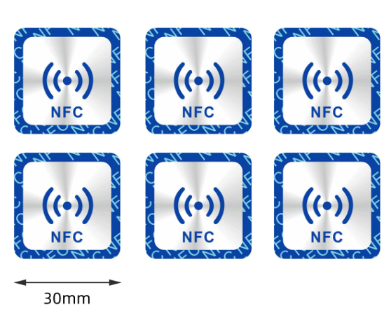 RISolutions Etiqueta NFC Ntag213 Etiqueta metálica NTAG 213 Etiqueta negra adhesiva