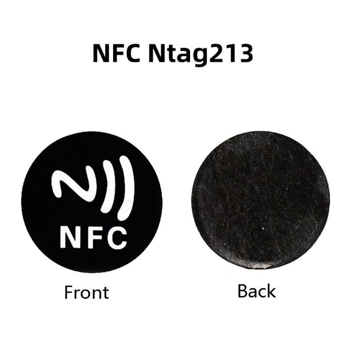 RISolutions NFC Ntag213 Tag NTAG 213 Metallic Label Badge Black paster