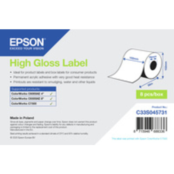 EPSON C33S045731 Epson rouleau d'étiquettes, papier normal, 102 mm