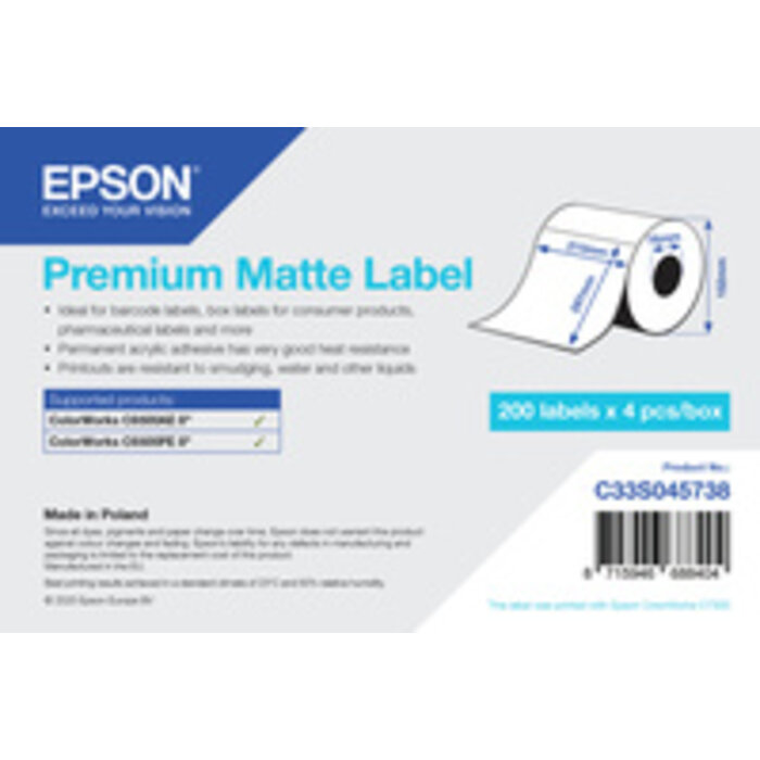 EPSON Epson Etikettenrolle, Normalpapier, 210x297mm, Premium matt beschichtet