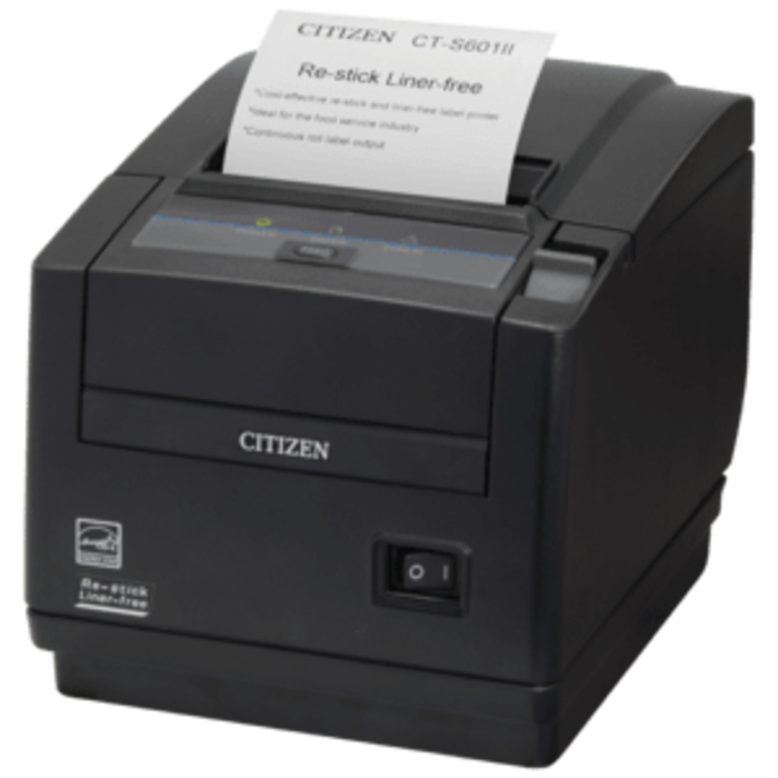 CITIZEN Citizen CT-S601IIR, 8 punti /mm (203dpi), Cutter, linerless, nero, 82,5 mm