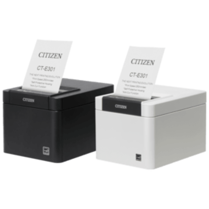 CITIZEN CTE301XXEWX CT-E301, USB, 8 punti /mm (203dpi), Cutter, bianco