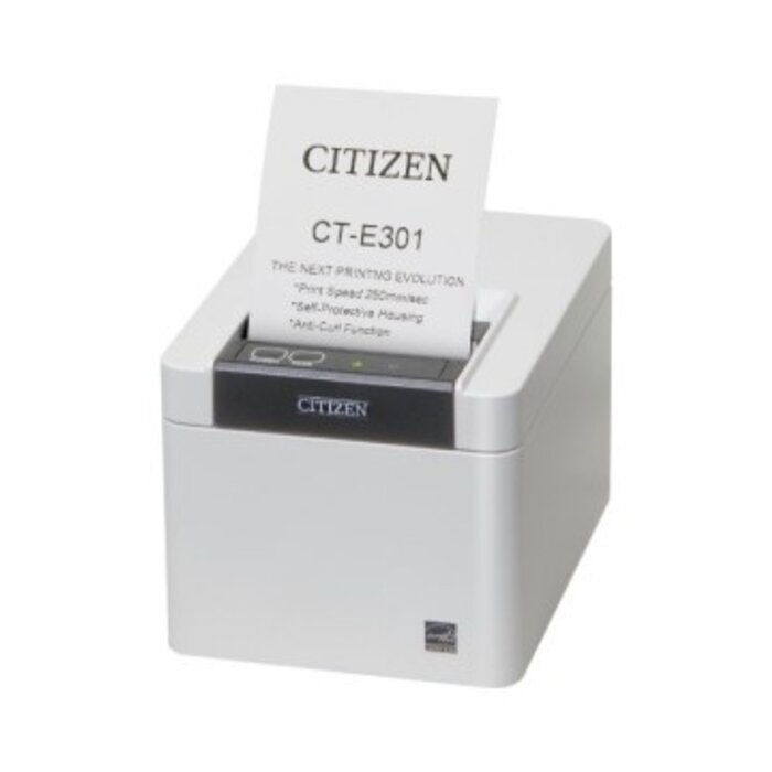 CITIZEN CT-E301, USB, RS232, Ethernet, 8 dots/mm (203 dpi), cutter, wit | CTE301X3EWX