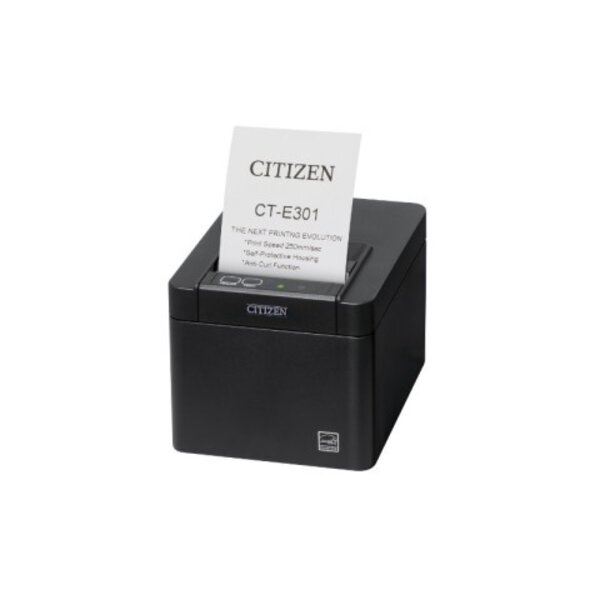 CITIZEN CTE301X3EBX Citizen CT-E301, USB, RS232, Ethernet, 8 pts/mm (203 dpi), massicot, noir