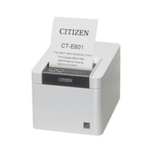 CITIZEN CTE601XNEWX Citizen CT-E601, USB, USB Host, 8 pts/mm (203 dpi), massicot, blanc