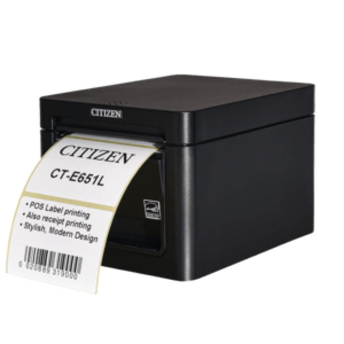 CITIZEN CTE651XNEBXL Citizen CT-E651L, 8 pts/mm (203 dpi), massicot, USB, noir