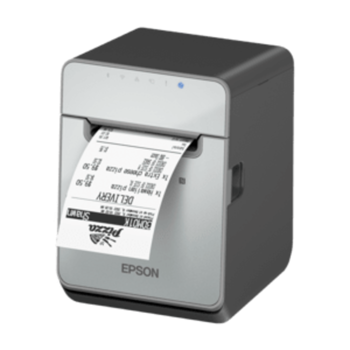 EPSON Epson TM-L100, 8 pts/mm (203 dpi), massicot, linerless, USB, Lightning, Ethernet, noir, 80 mm