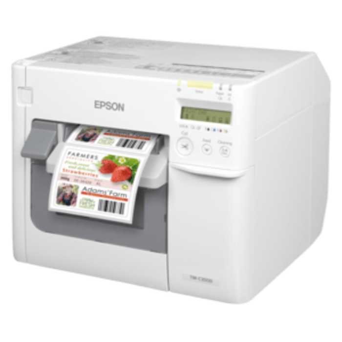 EPSON Epson ColorWorks C3500, massicot, écran, USB, Ethernet, NiceLabel, blanc, 112 mm
