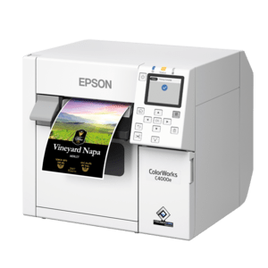 EPSON Epson ColorWorks C4000, Glänzende Schwarztinte, Cutter, ZPLII, USB, Ethernet, 112mm