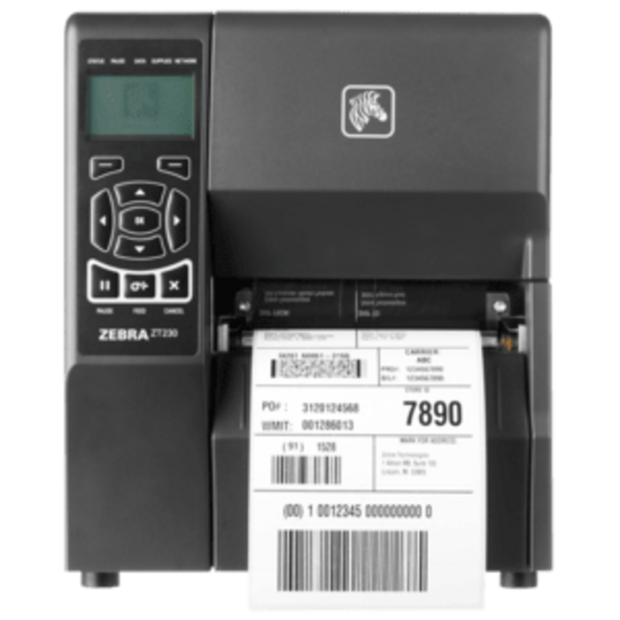Zebra ZT23142-D2E000FZ Zebra ZT231 Series, 8 pts/mm (203 dpi), massicot, écran, USB, USB Host, RS232, BT (BLE), Ethernet, EPL, ZPL, ZPLII