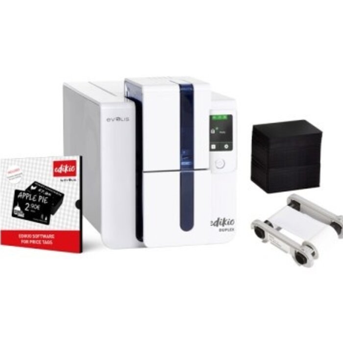 EVOLIS ED1H0000CD-BS003 Evolis Edikio Duplex - Price Tag Solution, su due lati, 12 punti /mm (300dpi), USB, Ethernet, Kit (USB)