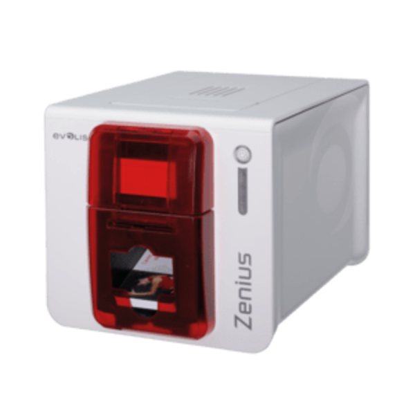 EVOLIS ZN1H00HSRS Evolis Zenius Expert, 1 face, 12 pts/mm (300 dpi), USB, Ethernet, sans contact, rouge