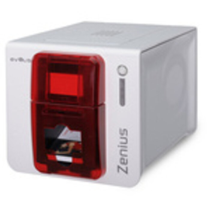 EVOLIS Evolis Zenius Expert, una cara, 12 puntos/mm (300 ppp), USB, Ethernet, MSR, MSL, rojo | ZN1HB000RS