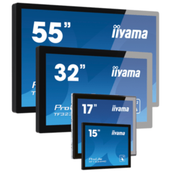 IIYAMA iiyama ProLite open-frame LCDs, 39.6 cm (15.6''), Projected Capacitive, 10 TP, Full HD, kabel (USB), zwart | TF1615MC-B1