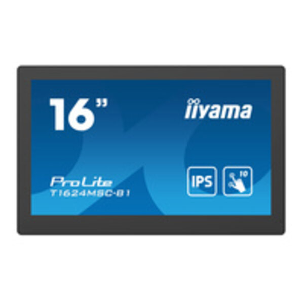 IIYAMA T1624MSC-B1 iiyama ProLite T1624MSC-B1, 39.6 cm (15,6''), Projected Capacitive, 10 TP, Full HD, black