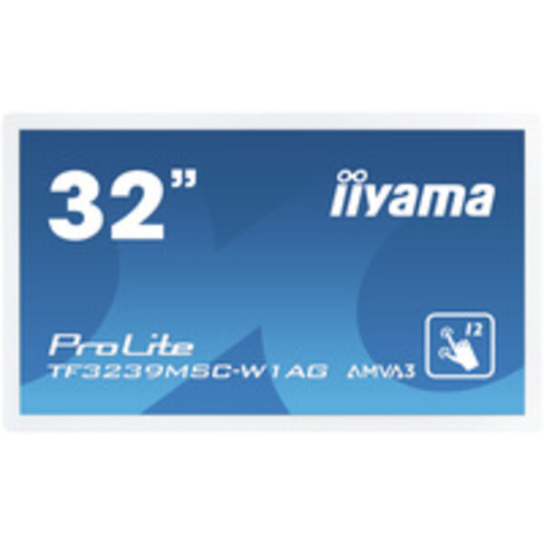 IIYAMA TF3239MSC-W1AG iiyama ProLite TF3239MSC-W1AG, 80cm (31,5''), capacitif projeté, 12 pts, Full HD, blanc