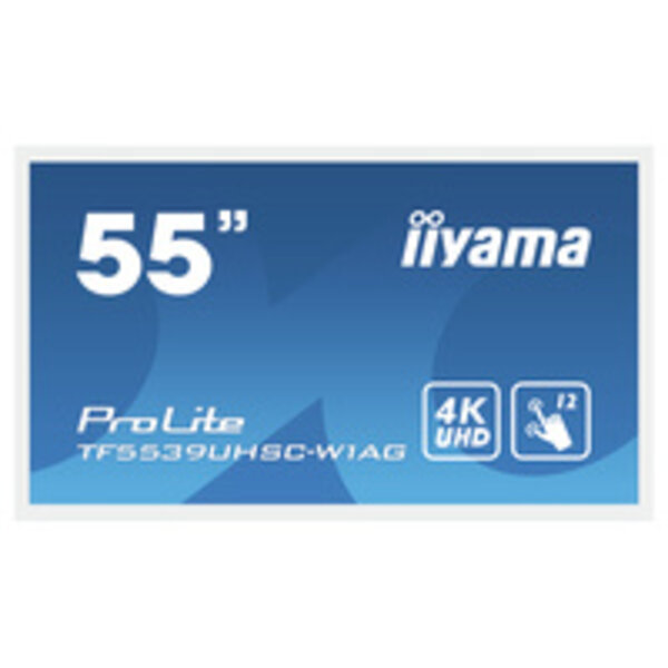 IIYAMA TF5539UHSC-W1AG iiyama ProLite TF5539UHSC-W1AG, 139cm (55''), Projected Capacitive, 4K, white